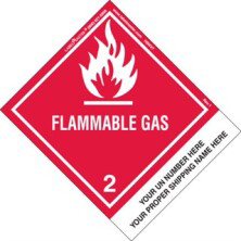 Personalized Shipping Name Flammable Gas Labels
