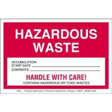 Hazardous Waste Accumulation Labels