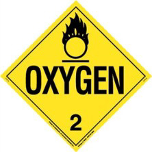 UN1072 - Oxygen Worded Placards
