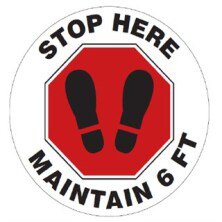 Stop Here Maintain 6 Ft