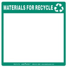 Materials for Recycle Labels Blank, Full Open Box
