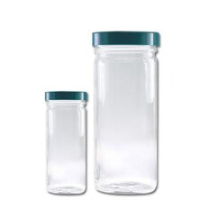 Clear Tall Straight Sided Round Jars with Caps