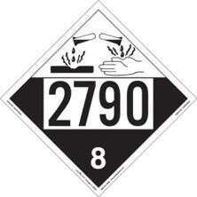 UN 2790 Corrosive Placards