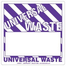 Universal Waste Labels Blank, Half Open Box