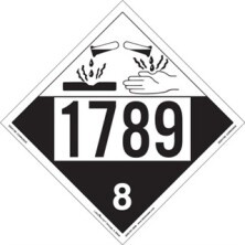 UN 1789 Corrosive Placards