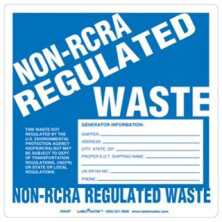 Non-RCRA Regulated Waste Labels w/Generator Info, Ruled