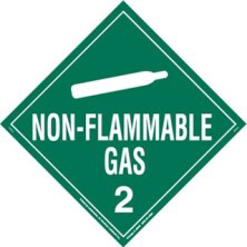 Non-Flammable Gas Worded Placards
