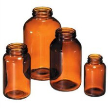 Amber Round Wide Mouth Bottles