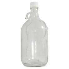 Safety Coated Clear Glass Jug with Caps 