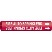 Pipe Markers: Fire Auto Sprinklers to Hot Water Return