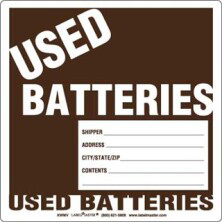 Used Batteries Labels