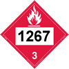 UN1267 - DOT Hazard Class 3 - Flammable Liquid 1267 Placard