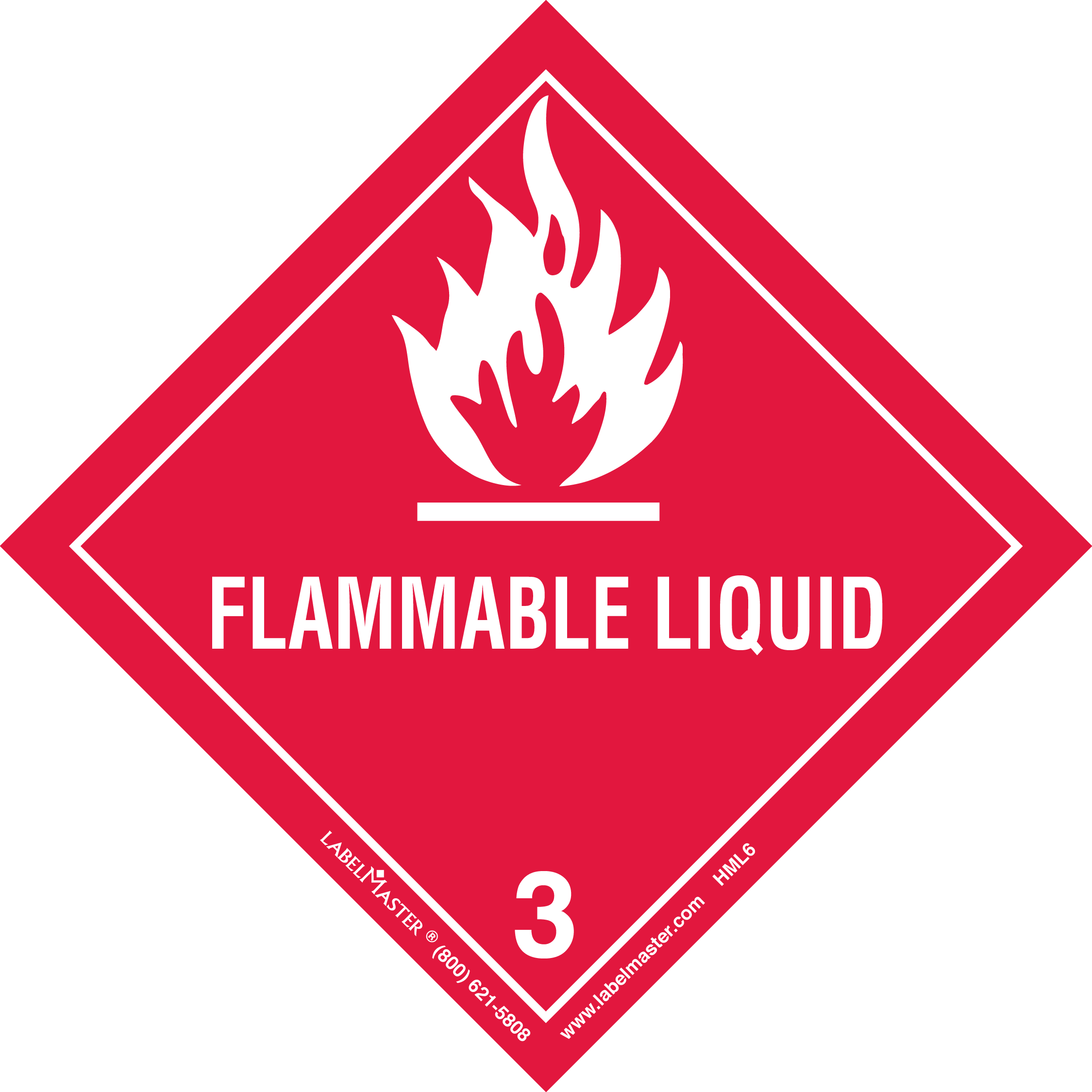 UN1267 - DOT Hazard Class 3 - Flammable Liquid Worded Label
