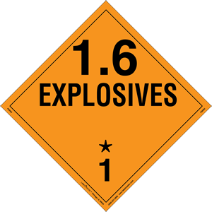 Explosives 1.6 Placard