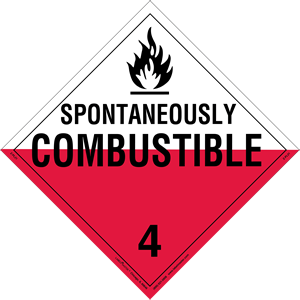 Spontaneously Combustible Placard