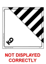 Incorrect Hazmat Placard Orientation - Miscellaneous Hazard Class 9 Placard