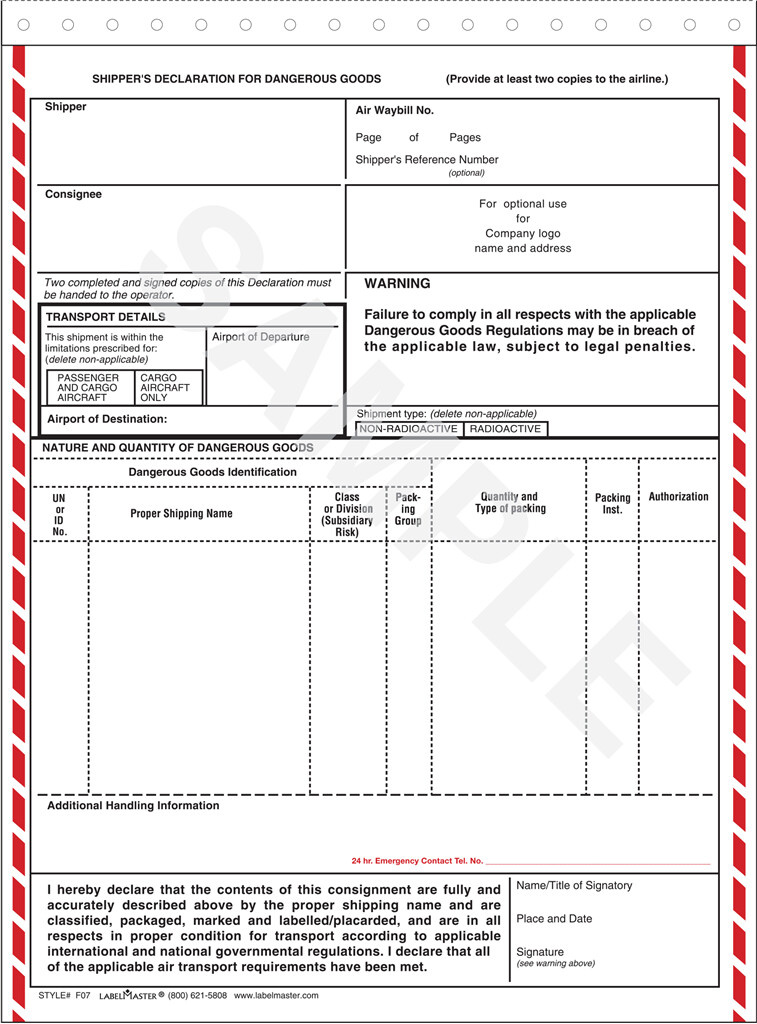 Hazmat Shipping and Truck Driver Forms