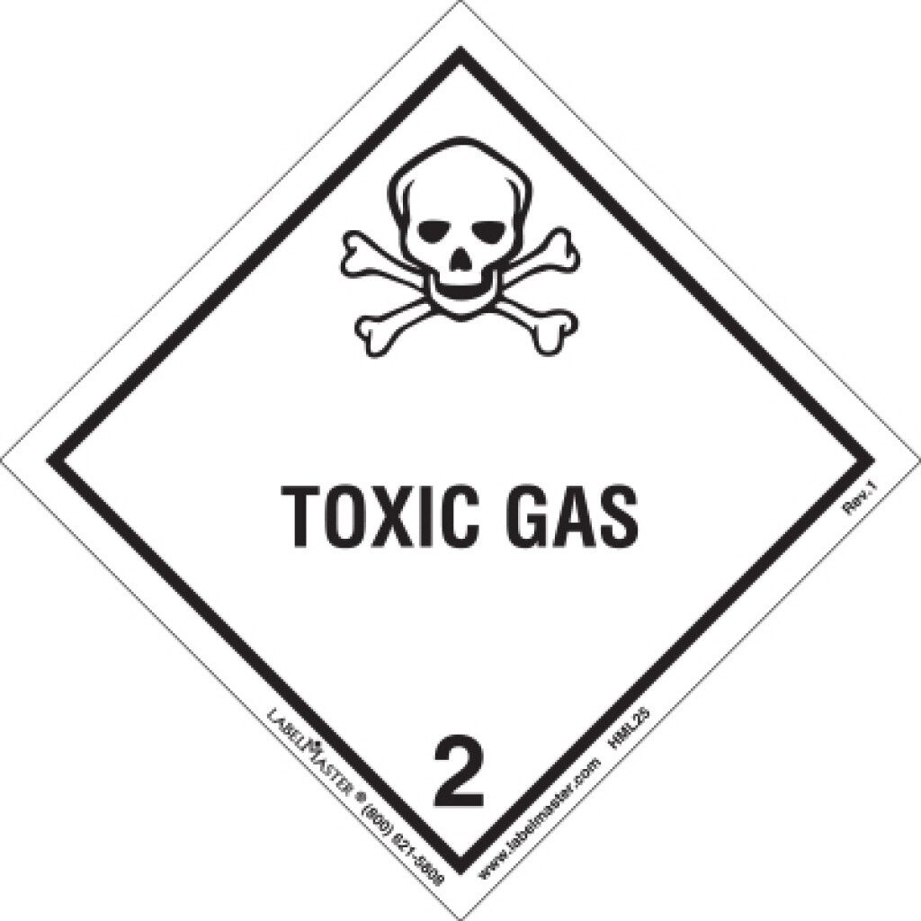 DOT Hazard Class 2, Toxic Gas Label