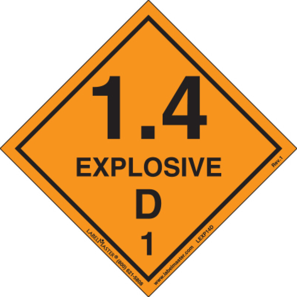 Explosive 1.4 Placards