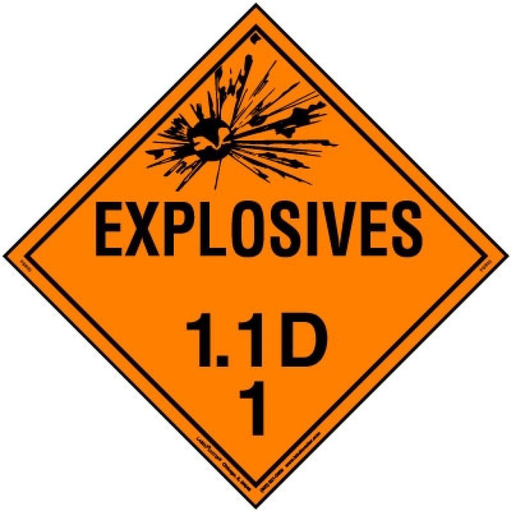 Explosive 1.1 Placard