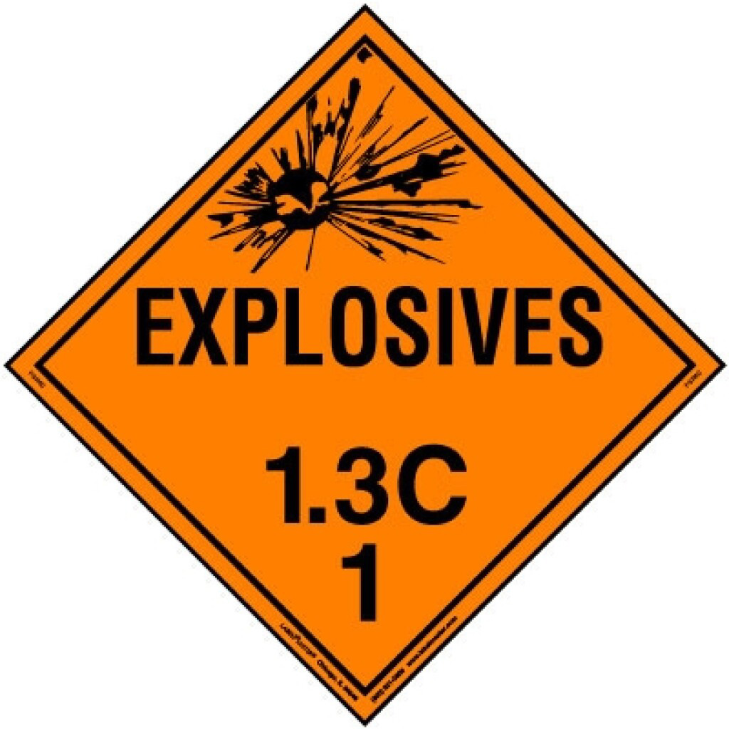 Explosive 1.3 Placards