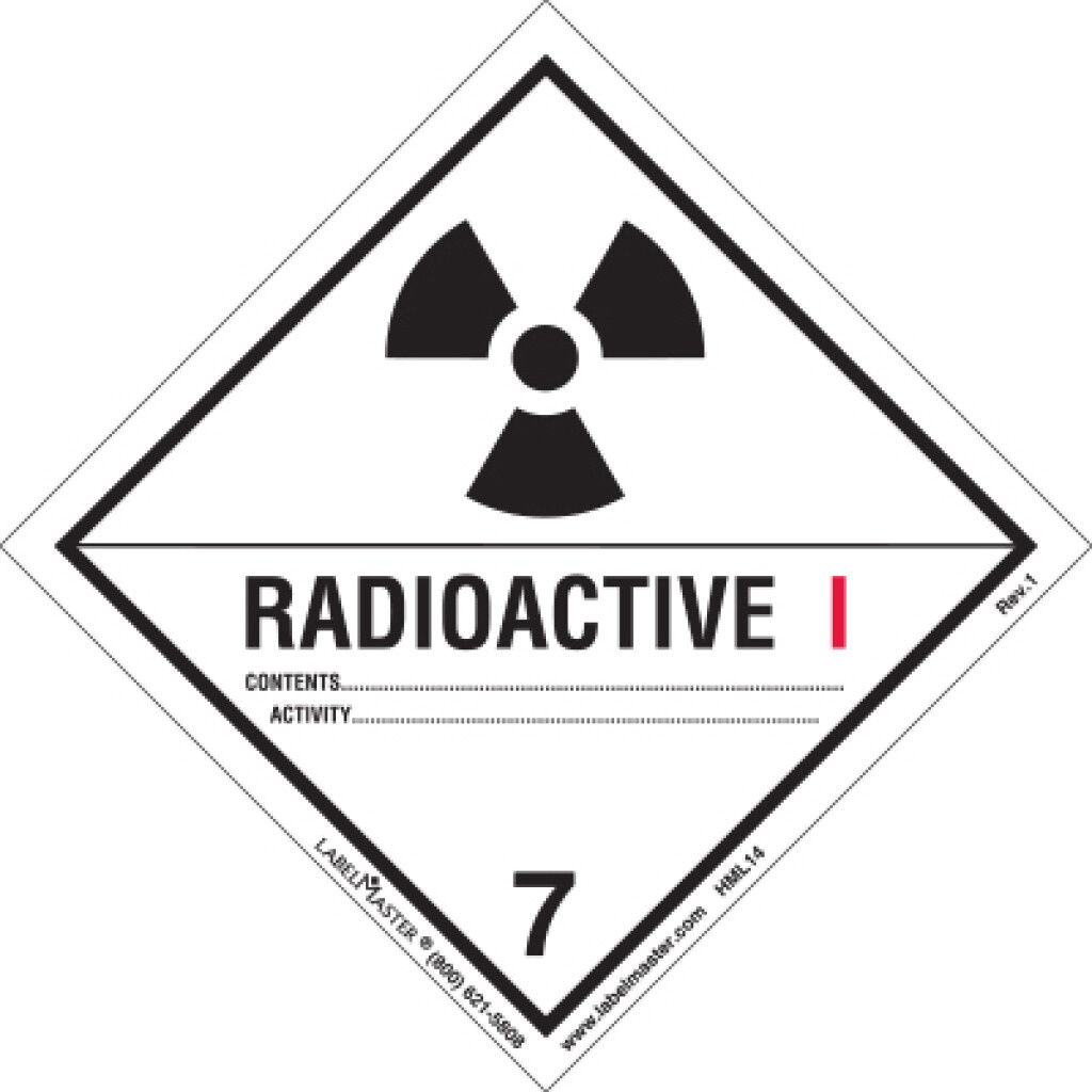 DOT Hazard Class 7, Radioactive I Label