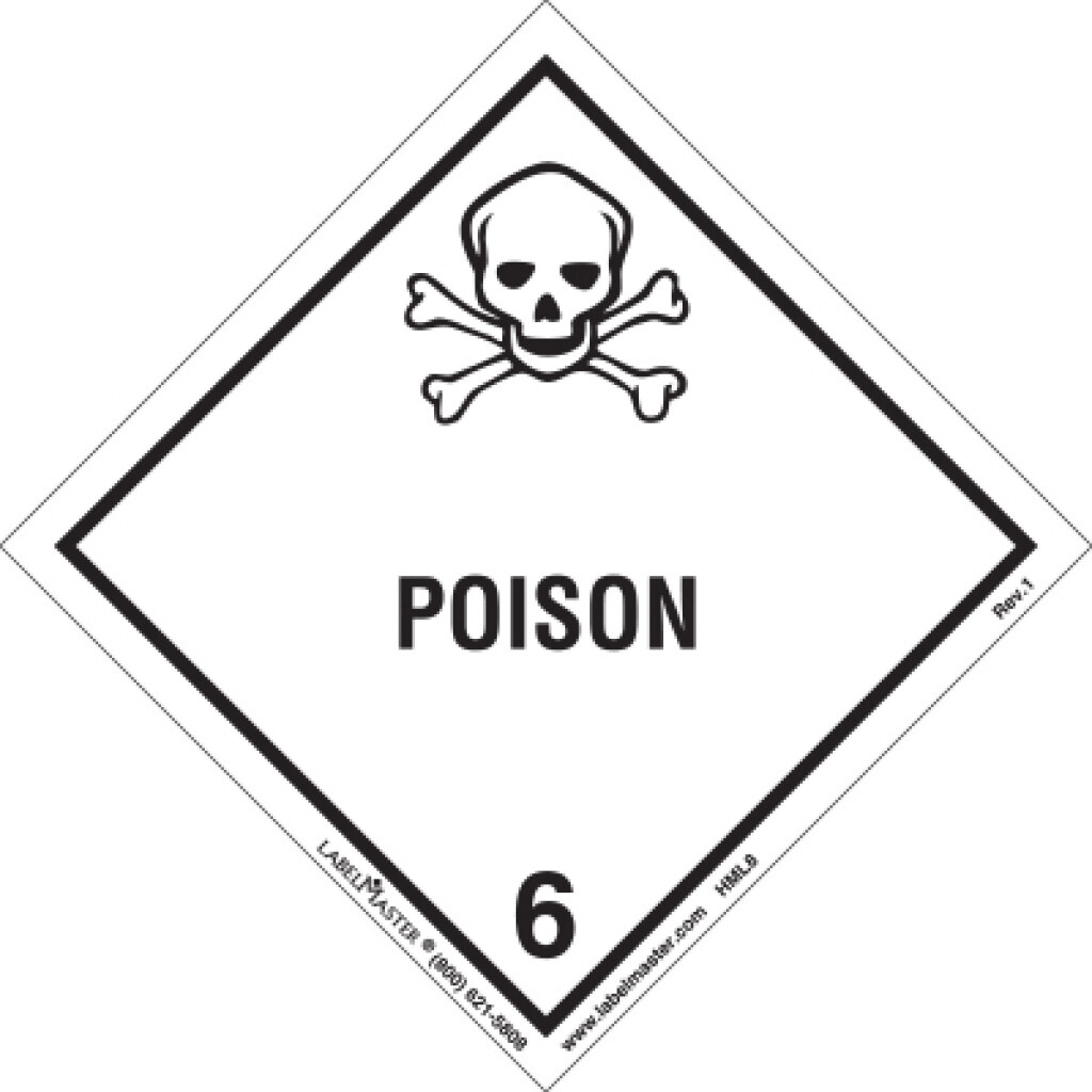 DOT Hazard Class 6, Poison Label