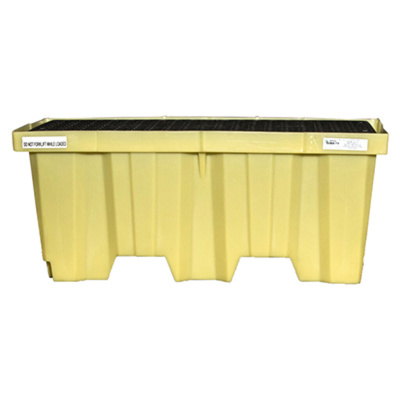 2 Drum Nestable Spill Pallet, Yellow, With Drain