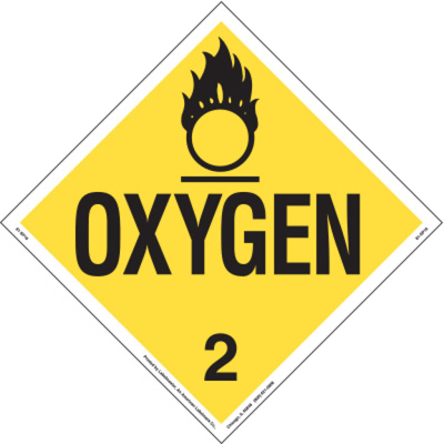 Oxygen Placard, Worded, Aluminum, Sold Individually