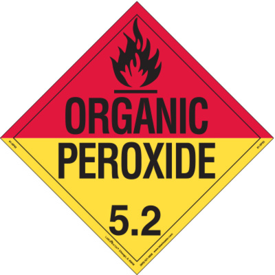 Organic Peroxide Placard, Worded, Aluminum, Revised, Sold Individually