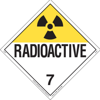 Radioactive Placard, Worded, Aluminum, Sold Individually