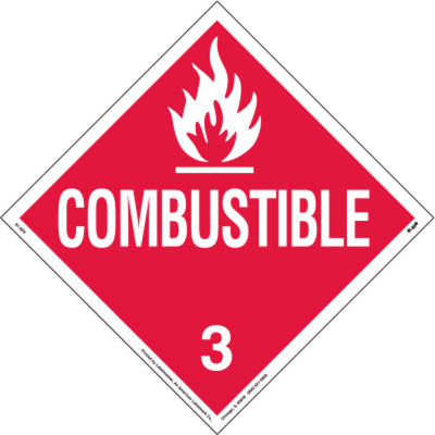 Combustible Liquid Placard, Worded, Aluminum, Sold Individually