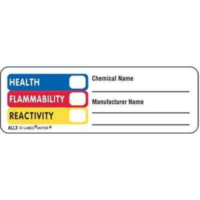 Paper Bilingual Personal Protection Key NFPA Chemical Hazard Label 3-1/4 x 2-1/4 