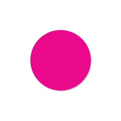 Blank Label, Circle, 2" Diameter, Pink, Fluorescent Paper, Roll of 500