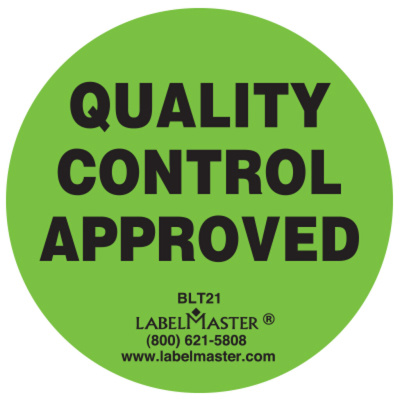 Quality Control Approved Label
