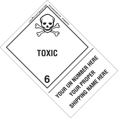 Personalized Toxic Label, Shipping Name, PVC-Free Film, Extended Tab