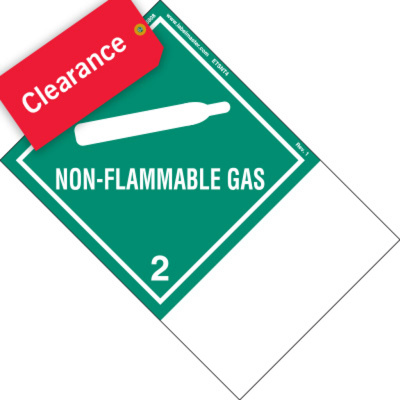 Save 60% - Non-Flammable Gas Label, Blank, Paper, Extended Tab