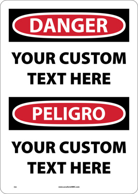 Custom Bilingual Sign Glow-Flex 3 1/2 x 5