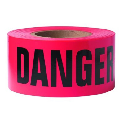 Barricade Tape, 3" x 1,000', Message: "Danger High Voltage"