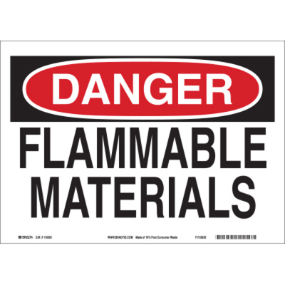 Flammable Materials, 7" x 10", Plastic