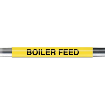 Pipemarker - legend : Boiler Feed, Color: Yellow,