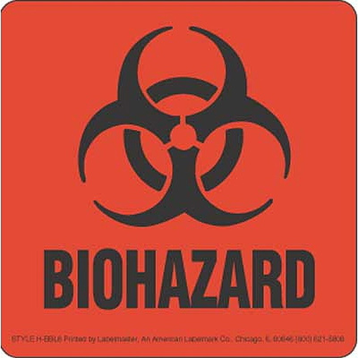 Biohazard Label, 4" x 4"