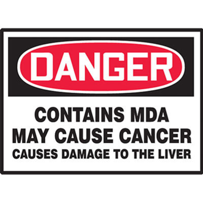 MDA Sign, 3 1/2" x 5", Adhesive Vinyl