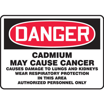 Cadmium Sign, 7" x 10", Aluminum