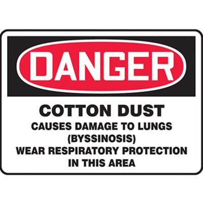 Cotton Dust Sign, 10" x 14", Aluminum