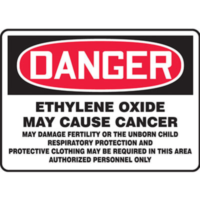 Ethylene Oxide Sign, 10" x 14", Aluminum