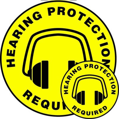 Hearing Protection Required, 8" Dia., Slip-Gard™
