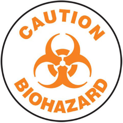 Caution BioHazard Sign, 17" diameter, Slip-Gard™ vinyl