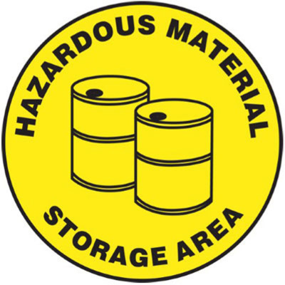 Hazardous Material Storage Sign, 17" diameter, Slip-Gard™ vinyl