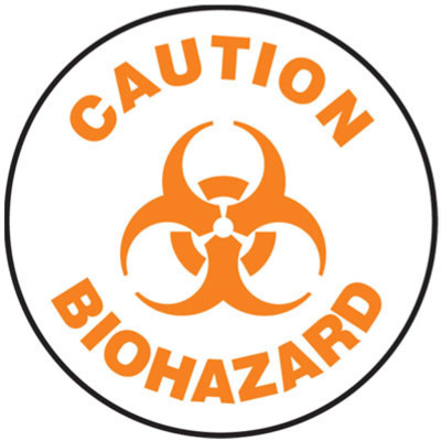 Caution BioHazard Sign, 8" diameter, Slip-Gard™ vinyl